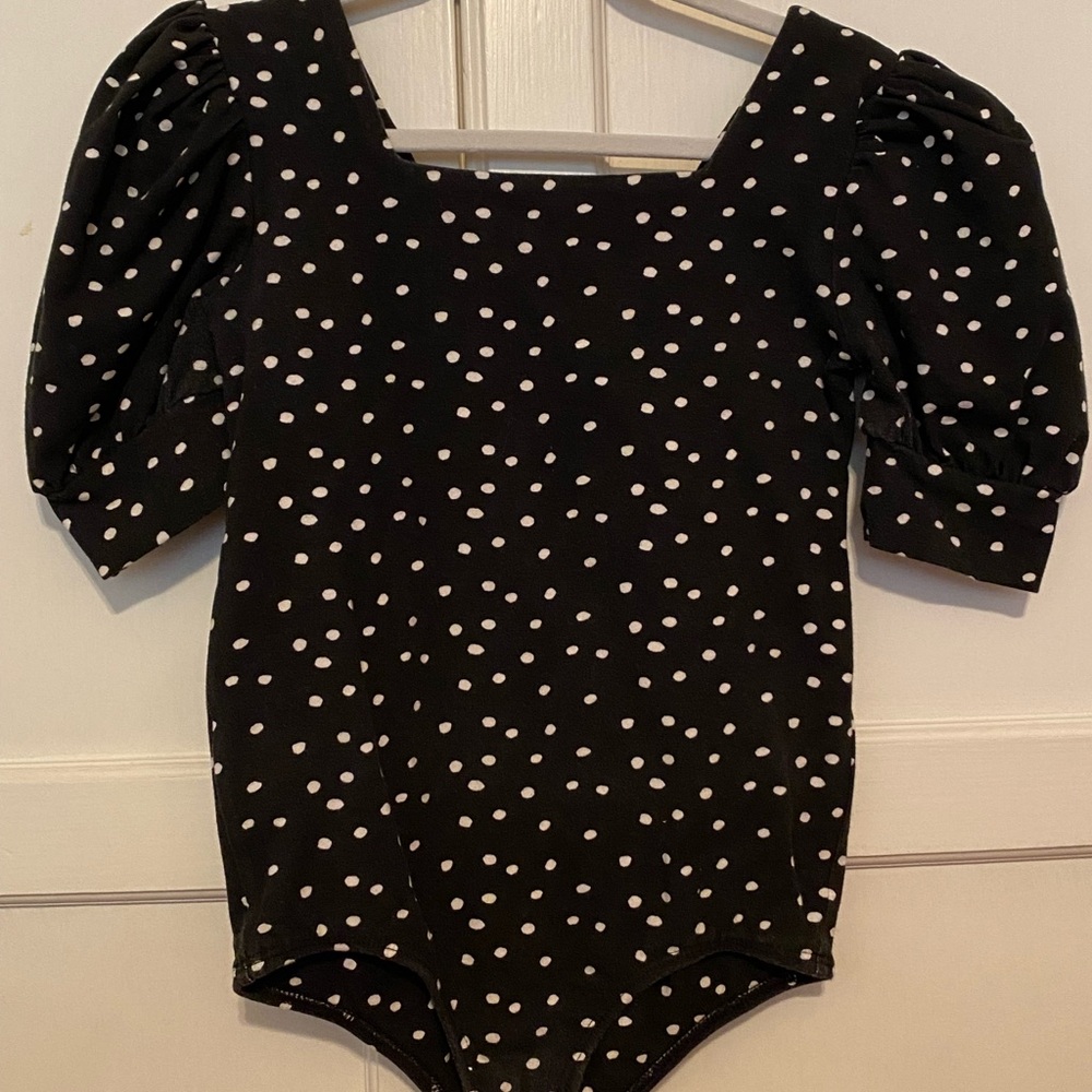 Charming Black and White Polka Dot Kids Bodysuit